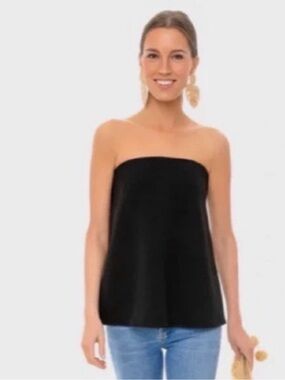 Tuckernuck Black A-Line Women's Strapless top with inside zipper bra.